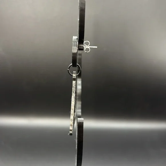 Black Triangle Third Eye Earrings - Picture 5 of 5